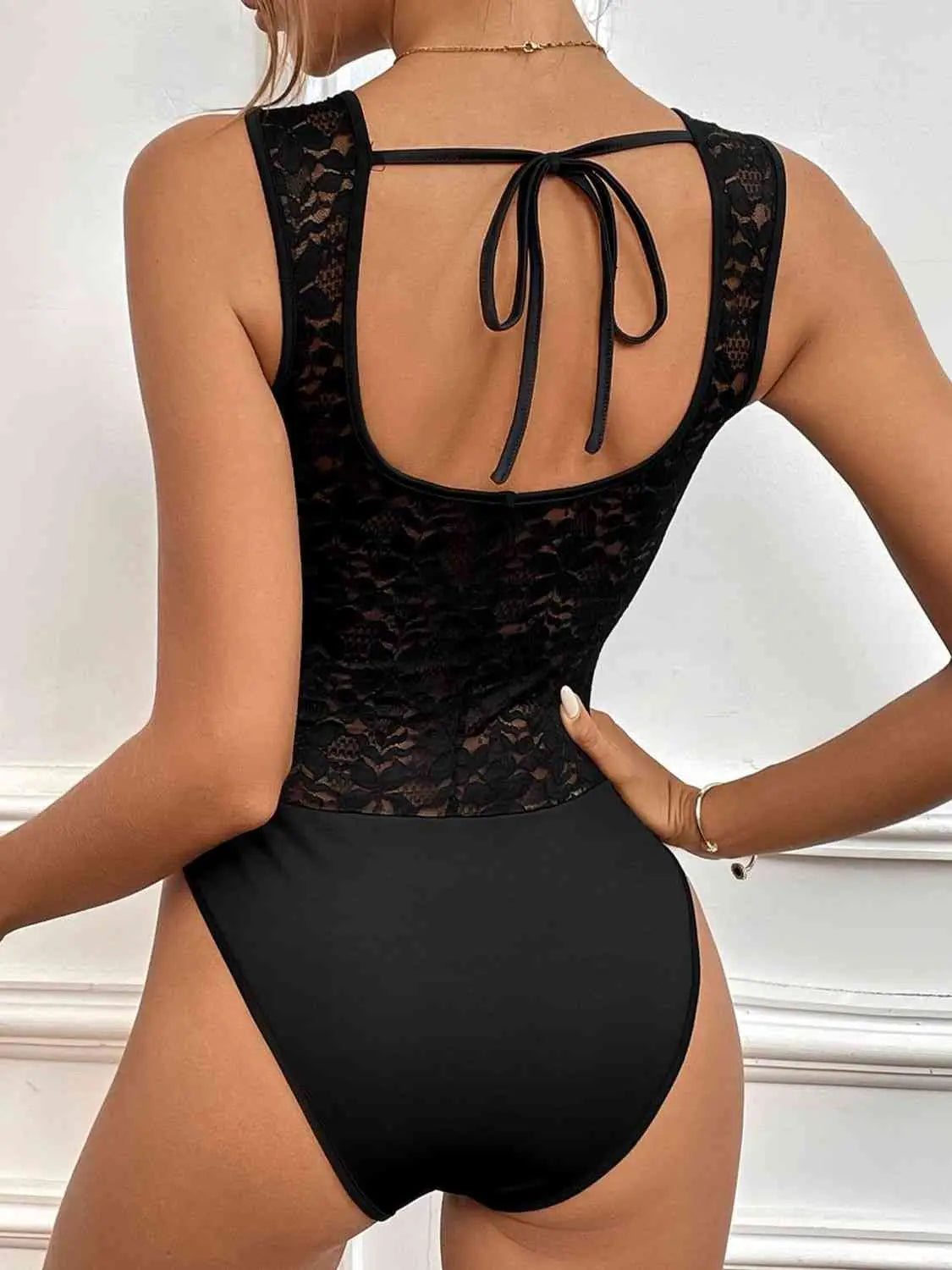 Tied Open Back Sleeveless Bodysuit - Scarlett's Riverside Boutique 