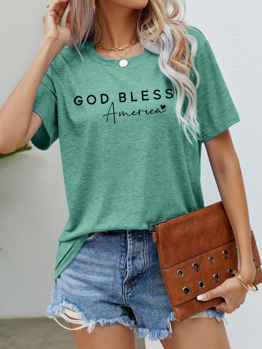 GOD BLESS AMERICA Graphic Short Sleeve Tee - Scarlett's Riverside Boutique 