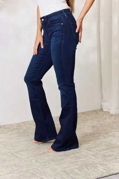 Kancan Full Size Mid Rise Flare Jeans - Scarlett's Riverside Boutique 