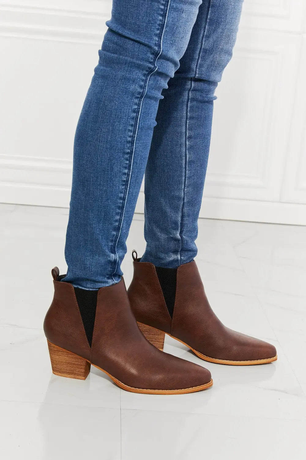 MMShoes Back At It Point Toe Bootie in Chocolate - Scarlett's Riverside Boutique 