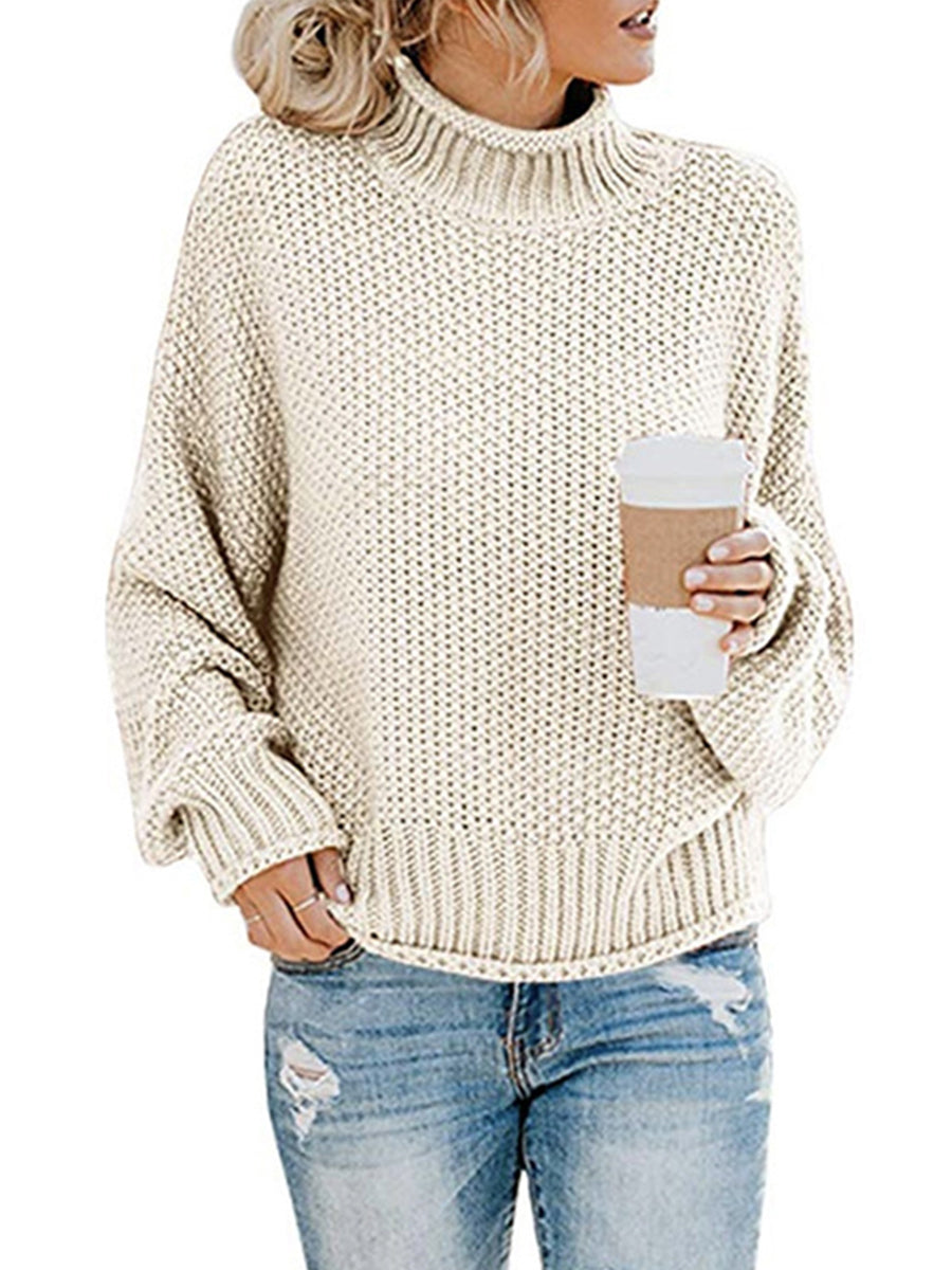 Turtleneck Dropped Shoulder Sweater - Scarlett's Riverside Boutique 