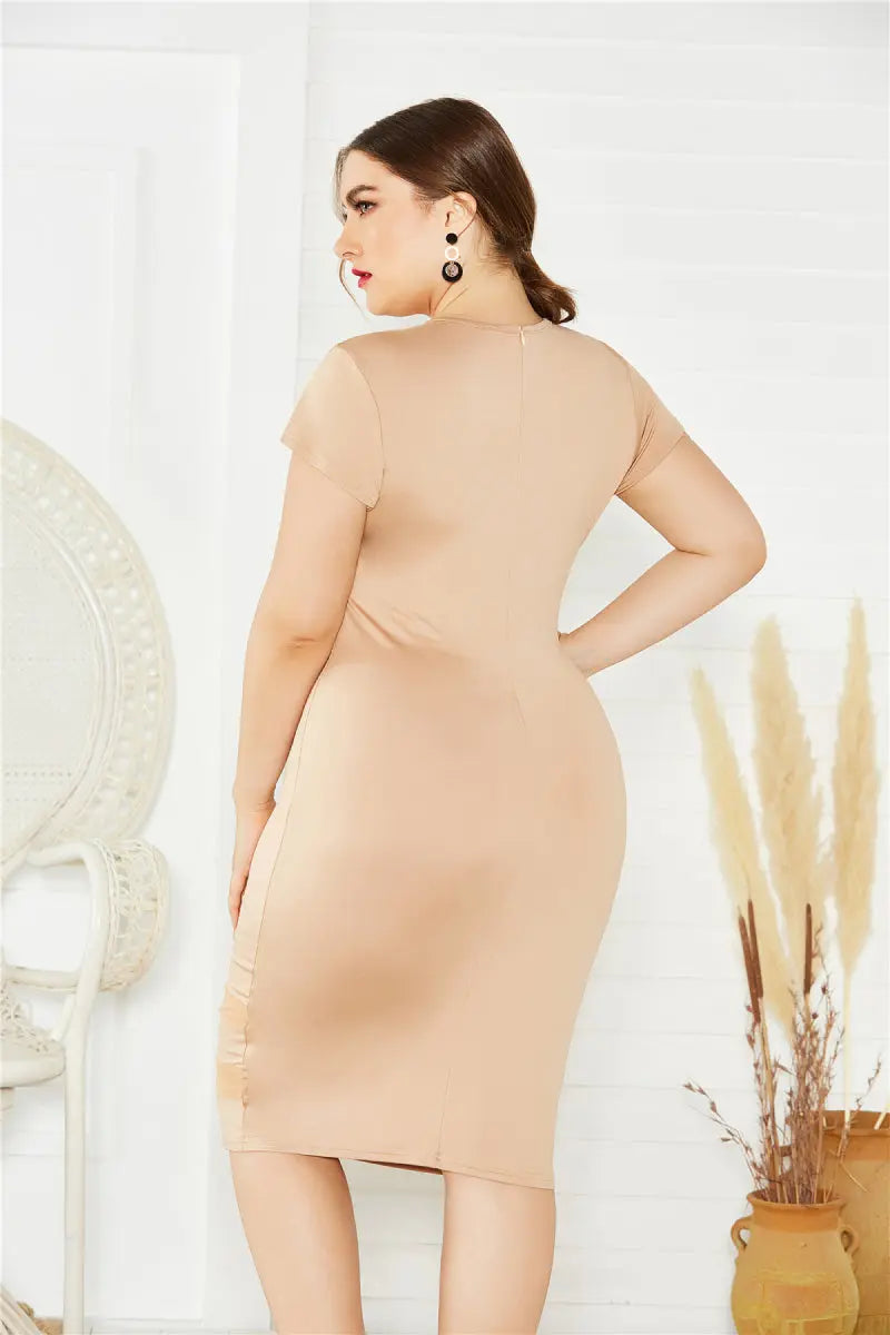 Plus Size Mesh Detail Midi Dress - Scarlett's Riverside Boutique 