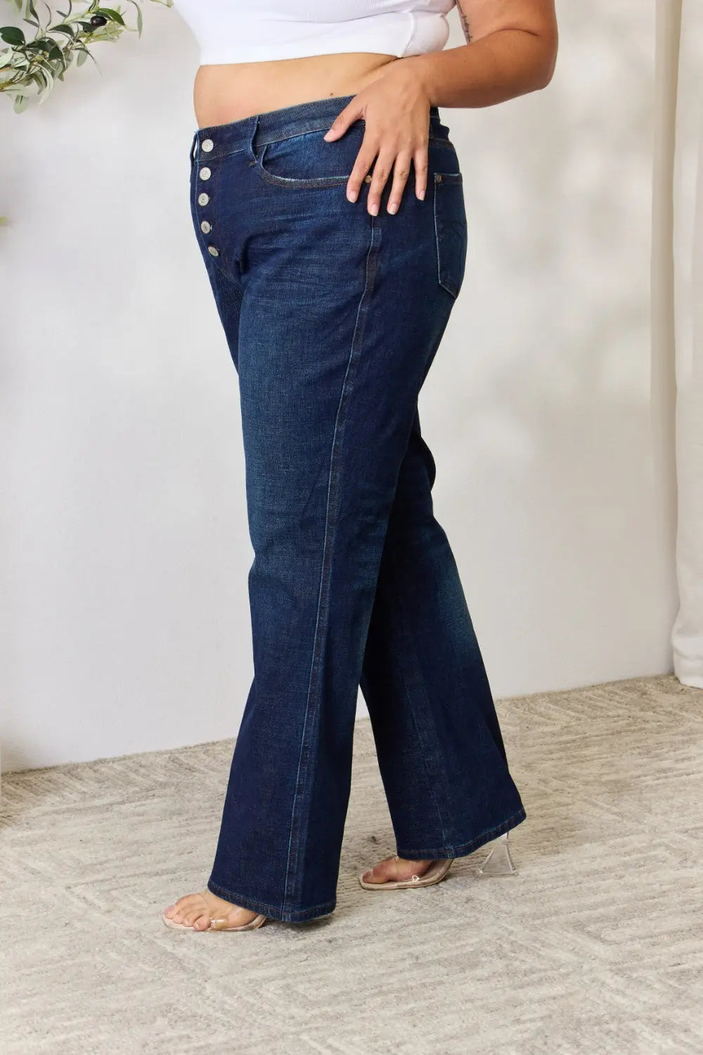 Judy Blue Full Size Button-Fly Straight Jeans - Scarlett's Riverside Boutique