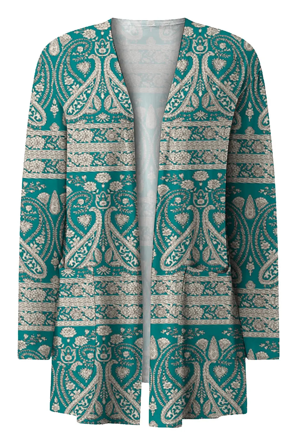 Printed Long Sleeve Cardigan - Scarlett's Riverside Boutique 