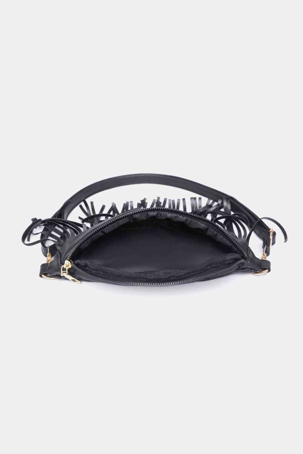 Fringed PU Leather Sling Bag - Scarlett's Riverside Boutique 