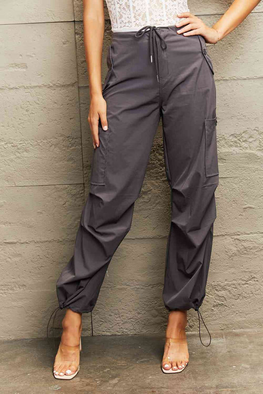 Drawstring Waist Joggers with Pockets - Scarlett's Riverside Boutique 