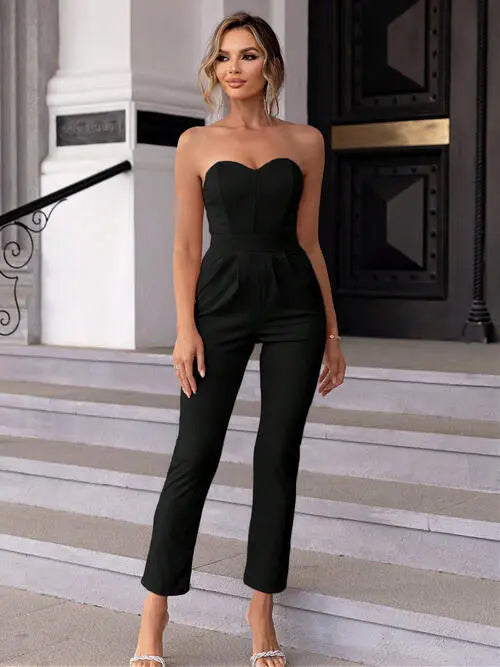 Sweetheart Neck Sleeveless Jumpsuit - Scarlett's Riverside Boutique 