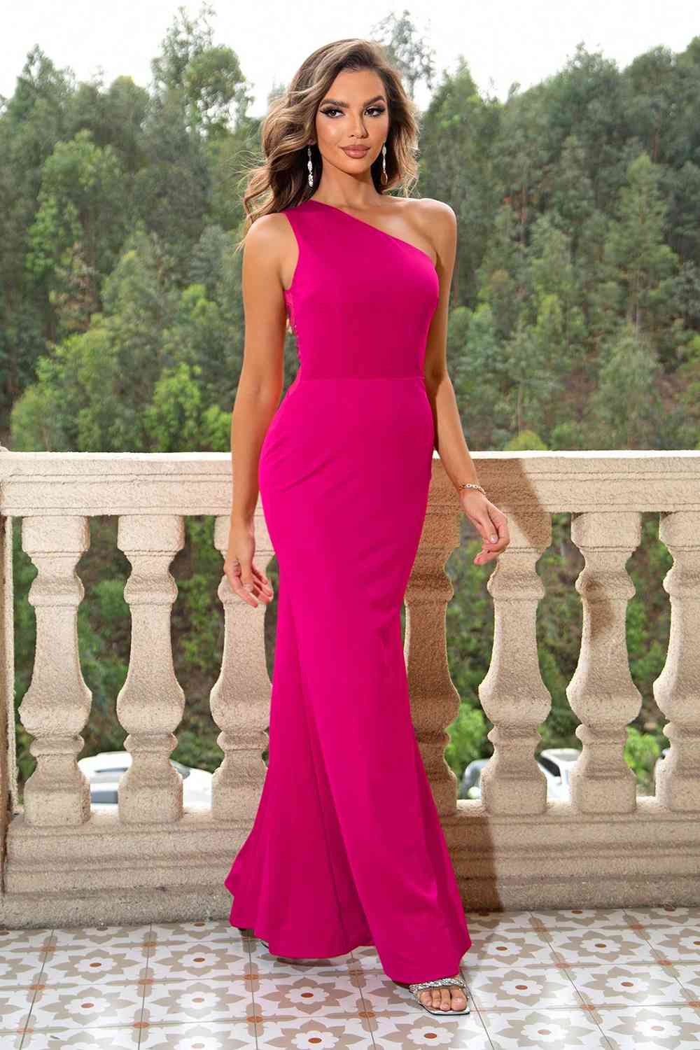 One-Shoulder Sleeveless Maxi Dress - Scarlett's Riverside Boutique 