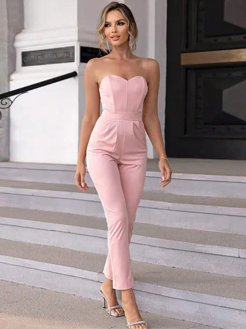 Sweetheart Neck Sleeveless Jumpsuit - Scarlett's Riverside Boutique 