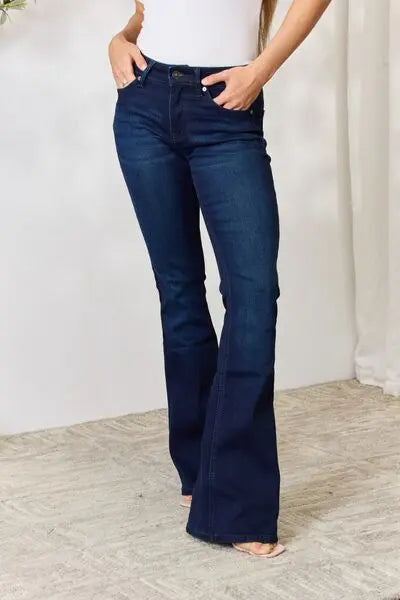 Kancan Full Size Mid Rise Flare Jeans - Scarlett's Riverside Boutique 