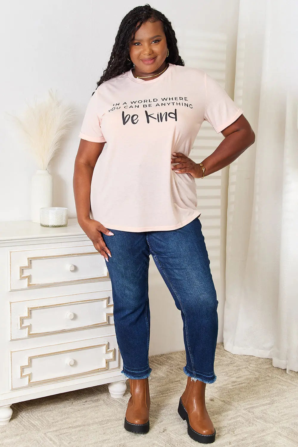 Simply Love Slogan Graphic Cuffed T-Shirt - Scarlett's Riverside Boutique 