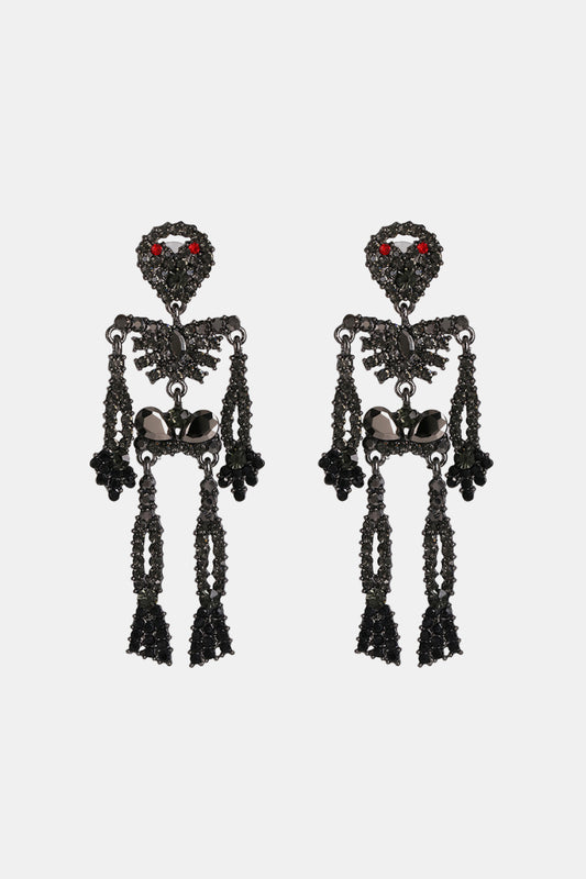 Skeleton Shape Glass Stone Dangle Earrings - Scarlett's Riverside Boutique 