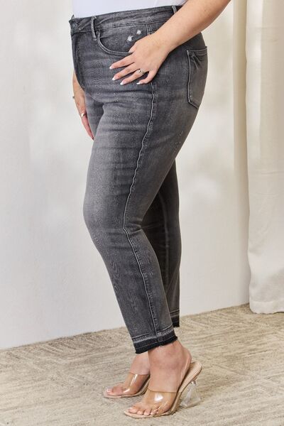 Judy Blue Full Size High Waist Tummy Control Release Hem Skinny Jeans - Scarlett's Riverside Boutique 