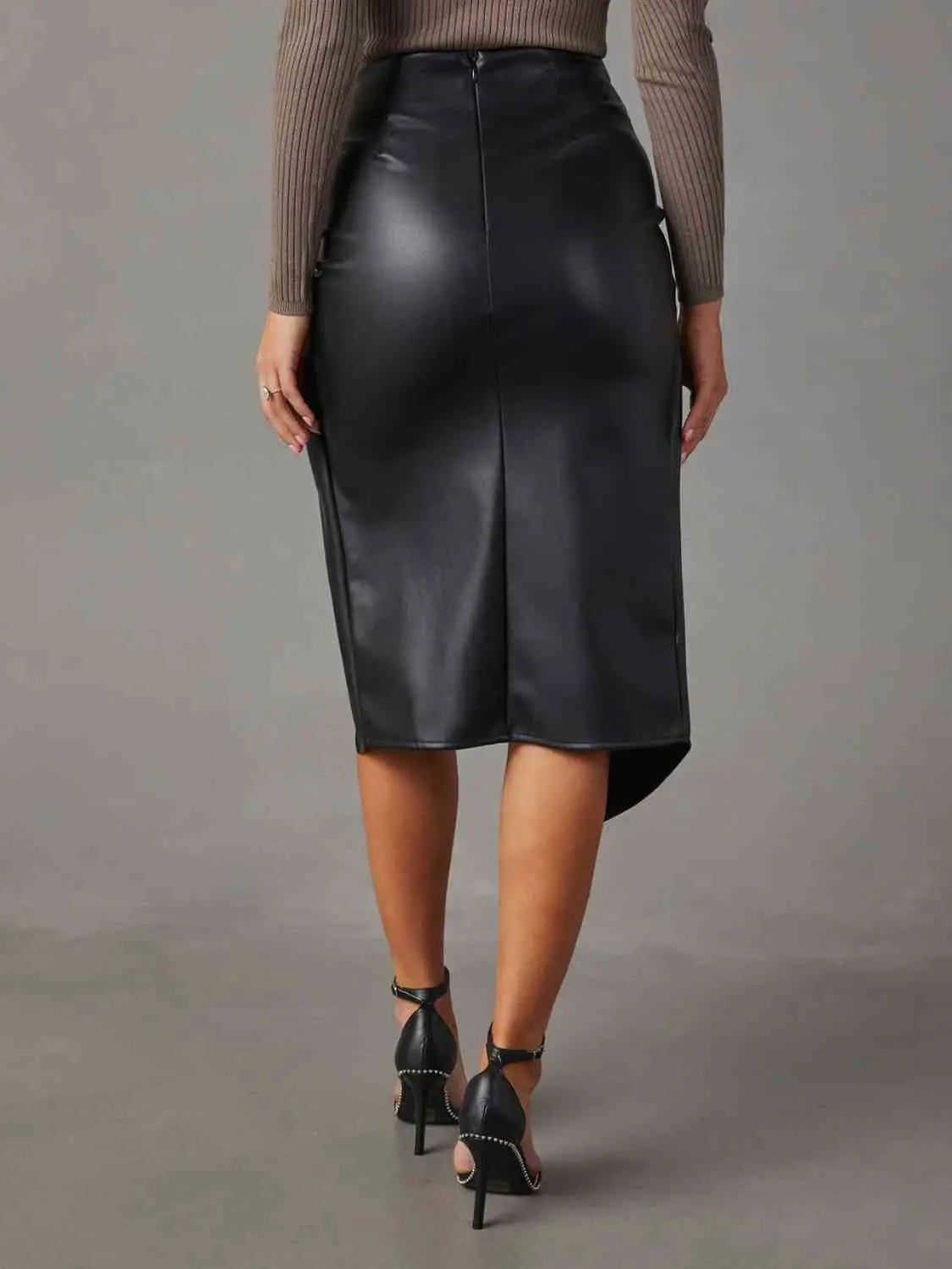 Twist Detail High Waist Skirt - Scarlett's Riverside Boutique 