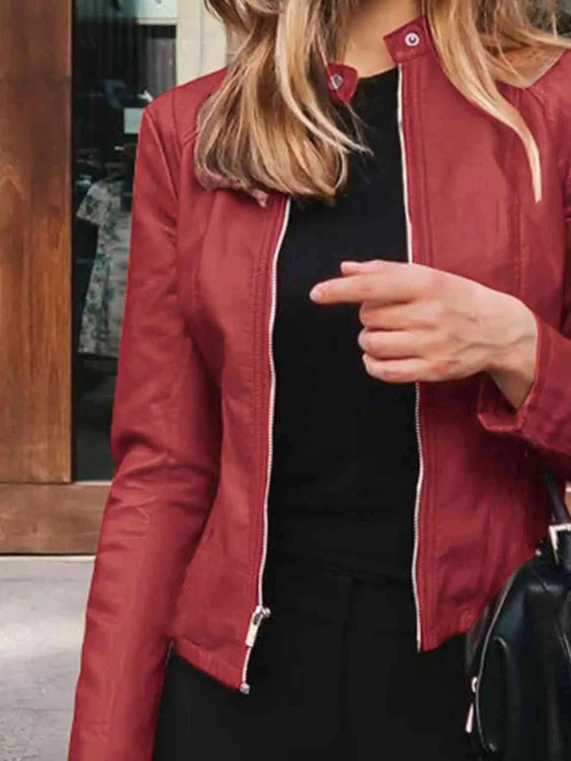 Mock Neck Zip Up Jacket - Scarlett's Riverside Boutique 