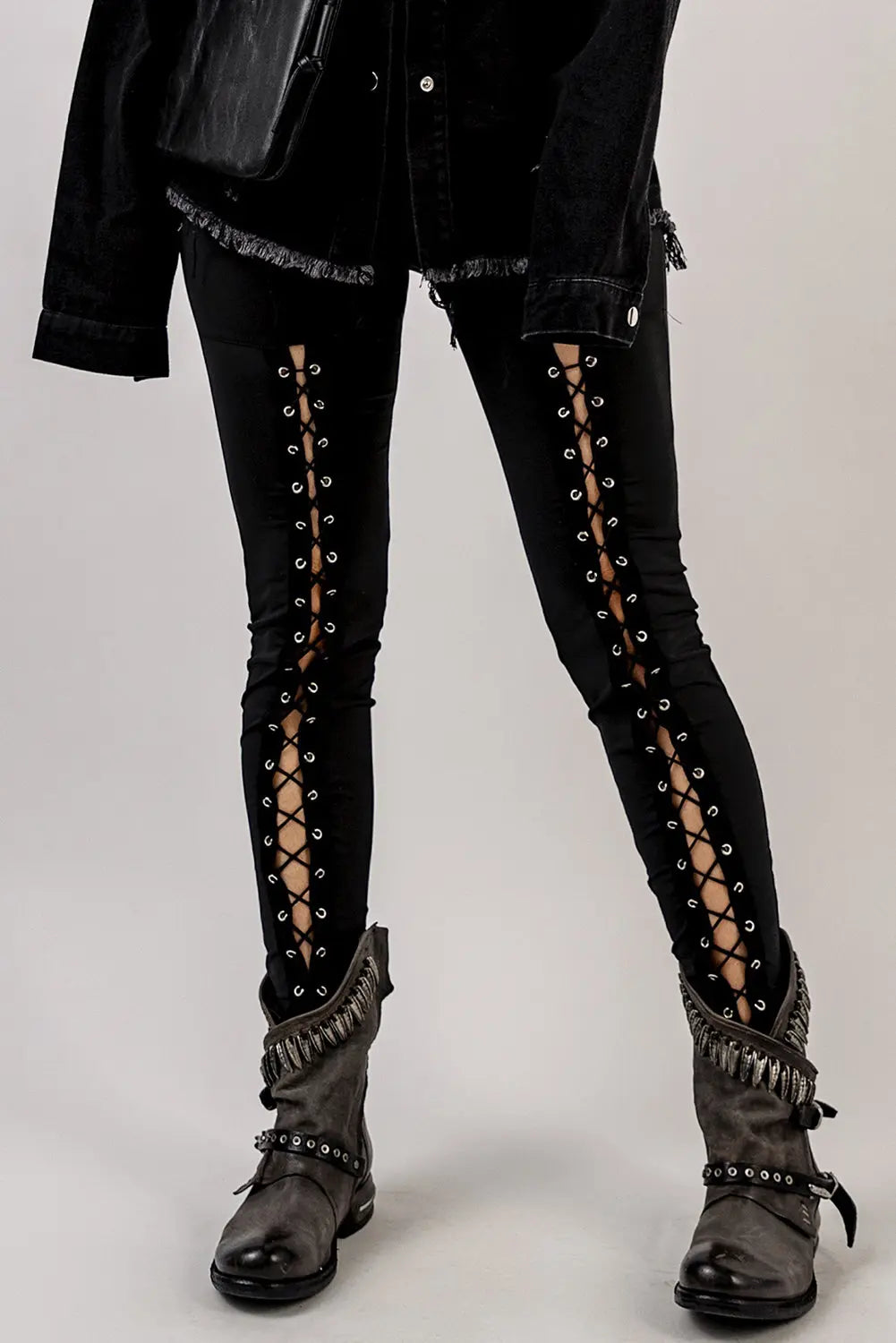 Grommet Lace Up Leggings - Scarlett's Riverside Boutique 