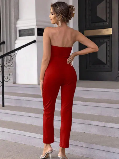 Sweetheart Neck Sleeveless Jumpsuit - Scarlett's Riverside Boutique 