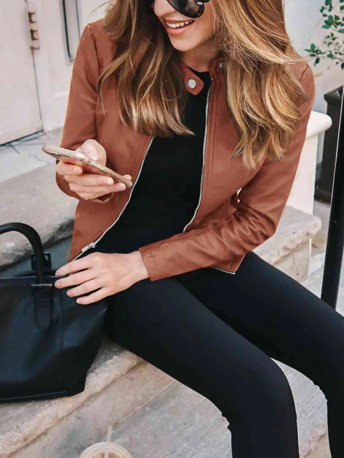 Mock Neck Zip Up Jacket - Scarlett's Riverside Boutique 