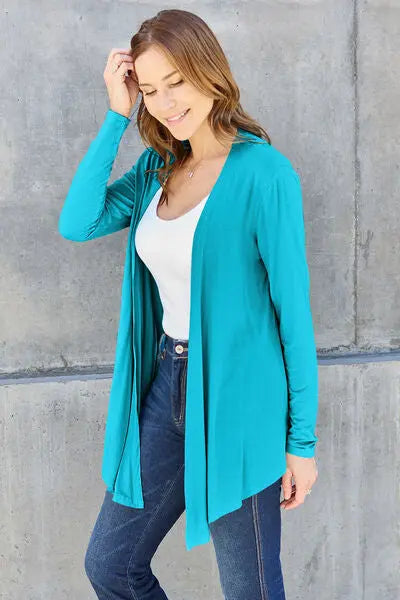 Basic Bae Full Size Open Front Long Sleeve Cardigan - Scarlett's Riverside Boutique 