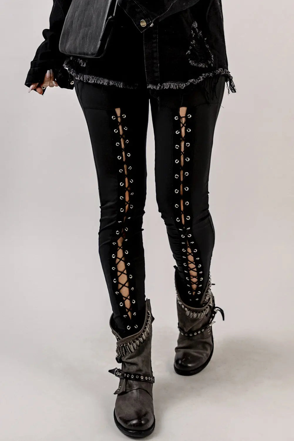 Grommet Lace Up Leggings - Scarlett's Riverside Boutique 