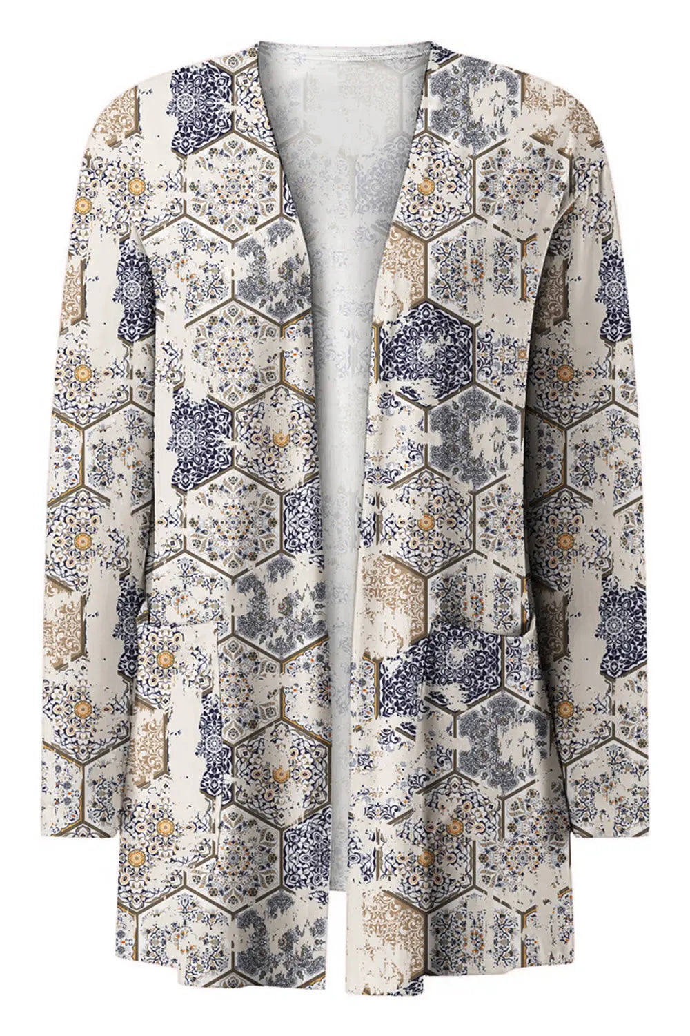 Printed Long Sleeve Cardigan - Scarlett's Riverside Boutique 