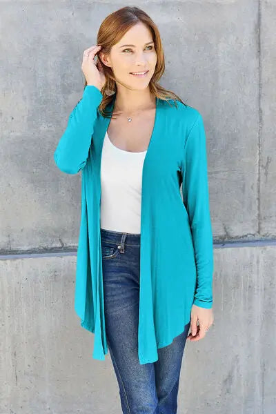 Basic Bae Full Size Open Front Long Sleeve Cardigan - Scarlett's Riverside Boutique 