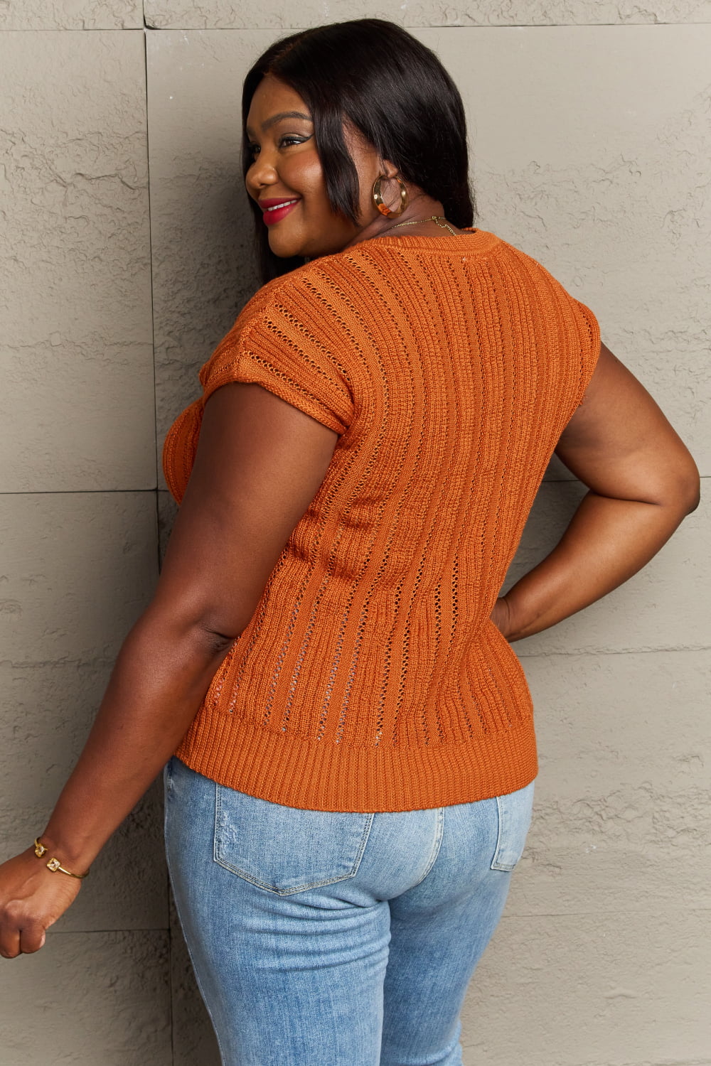 Sew In Love Full Size Preppy Casual Knit Sweater Vest - Scarlett's Riverside Boutique 