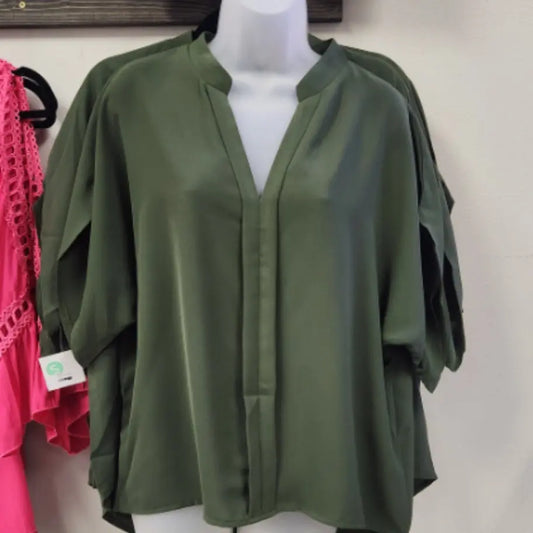 Forest Green Blouse - Scarlett's Riverside Boutique 