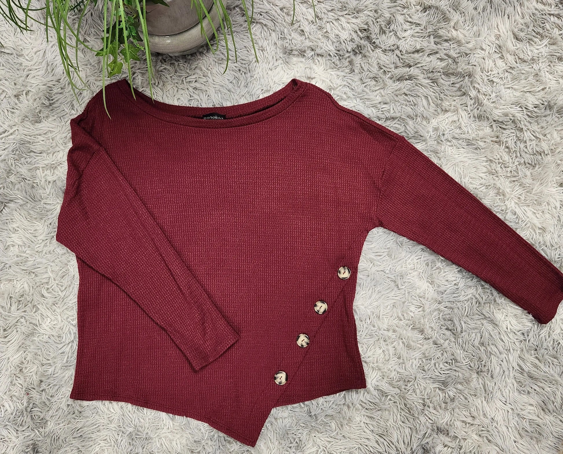 Maroon Angled Top - Scarlett's Riverside Boutique 