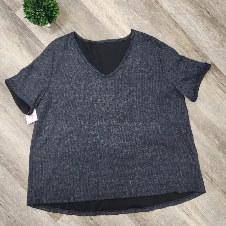 Carli Charcoal Waffle Knit Top - Scarlett's Riverside Boutique 