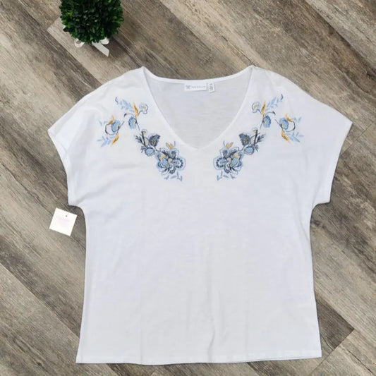 Floral Embroidered Tee - Scarlett's Riverside Boutique 